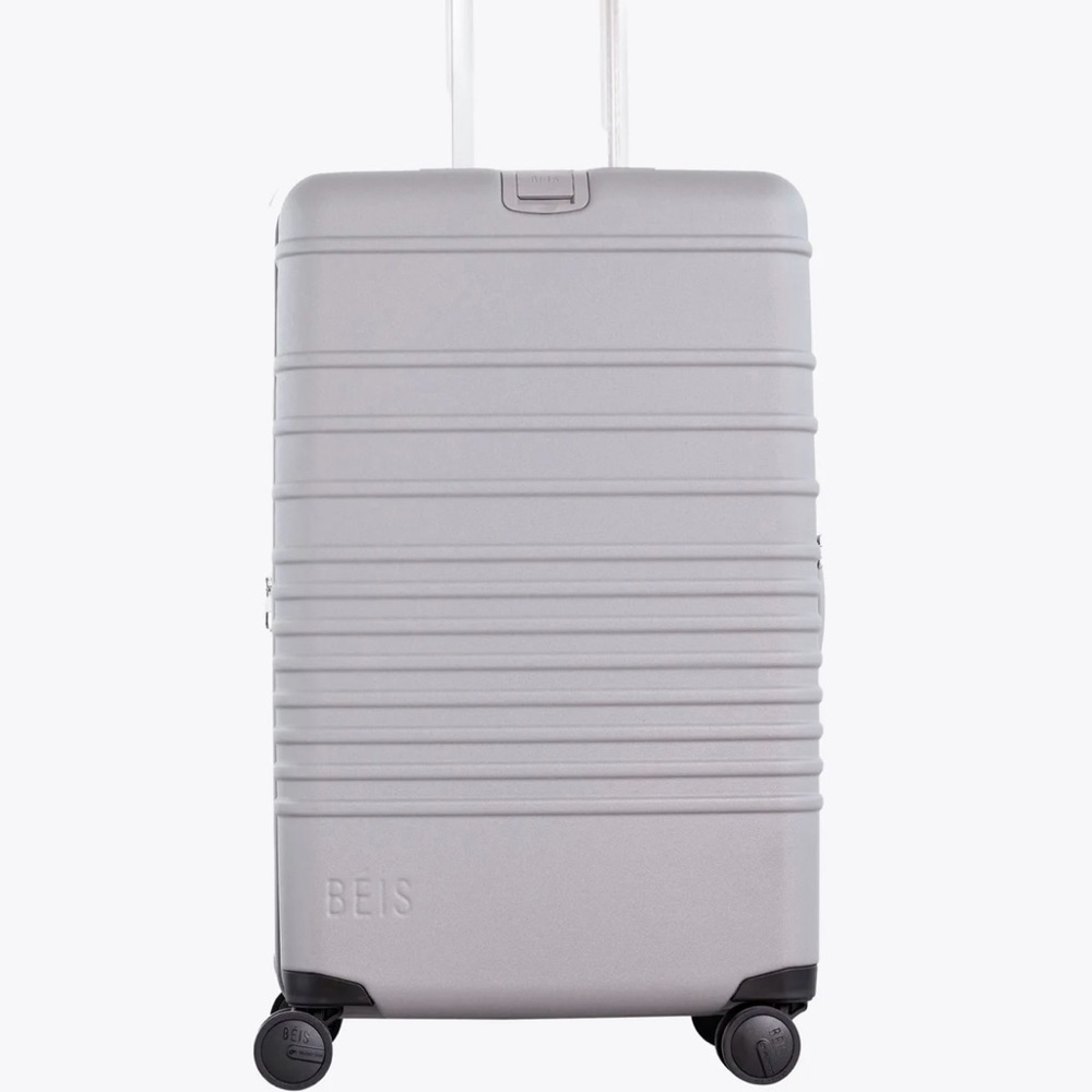 Beis 26” Medium Checked Luggage Roller Suitcase - Gray